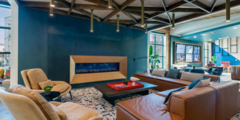 Clubhouse lounges with fireplace & big screens